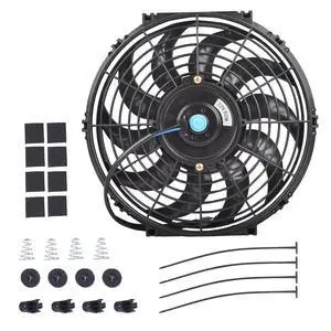 12 Inch Slim Fan Push Pull Electric Radiator Cooling Fan Universal High Performance 12V 80W Motor with Fan Mounting Kit (Black) 12 Inch Slim Fan Push Pull Electric Radiator Cooling Fan Universal High Performance 12V 80W Motor with Fan Mounting Kit (Black)