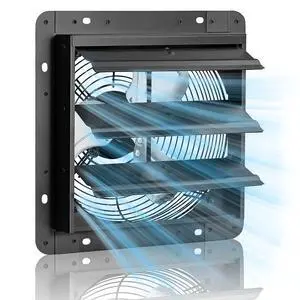 10 Inch Shutter Exhaust Fan for Garage, 890 CFM, Plug & Play 10 Inch Shutter Exhaust Fan for Garage, 890 CFM, Plug & Play