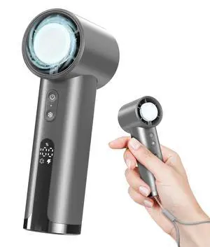 Portable Fan with Ice Cooling, Mini Handheld Fan 18800RPM with 5000mAh Battery, 9m/s Turbo Small Fan, Personal Cooling Fan for Outdoor, Makeup, Gifts for Women Grey Pro Portable Fan with Ice Cooling, Mini Handheld Fan 18800RPM with 5000mAh Battery, 9m/s Turbo Small Fan, Personal Cooling Fan for Outdoor, Makeup, Gifts for Women Grey Pro