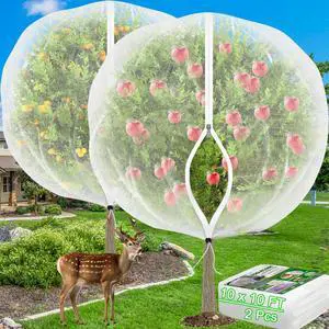 Large Fruit Trees Netting Zipper - 2Pcs 10X10 FT with Drawstring Bird-Proof,Durable Mesh Covers for Blueberry,Apple,Pear,Peach,Orange Trees&Tomato Plants Bug Insect Protection Cover (2,10X10 FT) Large Fruit Trees Netting Zipper - 2Pcs 10X10 FT with Drawstring Bird-Proof,Durable Mesh Covers for Blueberry,Apple,Pear,Peach,Orange Trees&Tomato Plants Bug Insect Protection Cover (2,10X10 FT)