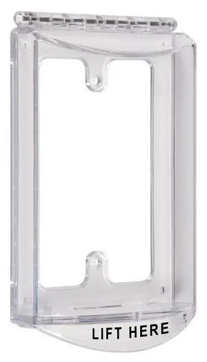 Safety Technology International, Inc. -6519 Single-Gang Hinged Clear Protective Polycarbonate Cover Multipurpose with Mounting Plate Safety Technology International, Inc. -6519 Single-Gang Hinged Clear Protective Polycarbonate Cover Multipurpose with Mounting Plate