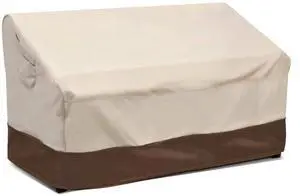 2-Seater Heavy Duty Patio Deep Bench Loveseat Cover,100% Waterproof Outdoor Deep Sofa Cover, Lawn Patio Furniture Covers with Air Vent, Medium (Deep), Beige & Brown 2-Seater Heavy Duty Patio Deep Bench Loveseat Cover,100% Waterproof Outdoor Deep Sofa Cover, Lawn Patio Furniture Covers with Air Vent, Medium (Deep), Beige & Brown