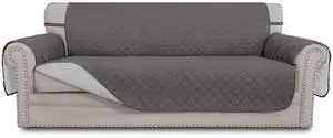 Reversible Couch Cover, 3 Cushion Sofa, Large, Gray/Light Gray Reversible Couch Cover, 3 Cushion Sofa, Large, Gray/Light Gray