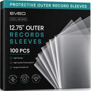 100 Vinyl Record Sleeves Outer Crystal Clear Outer Vinyl Sleeves LP Album Covers 12.75"x12.75" | Perfect Fit Protective 3 Mil Protection for Single & Double LPs - Archival Quality 100 Vinyl Record Sleeves Outer Crystal Clear Outer Vinyl Sleeves LP Album Covers 12.75"x12.75" | Perfect Fit Protective 3 Mil Protection for Single & Double LPs - Archival Quality