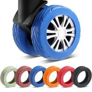 8Pcs Upgrade Luggage Wheel Covers, Travel Accessories (Blue) 8Pcs Upgrade Luggage Wheel Covers, Travel Accessories (Blue)