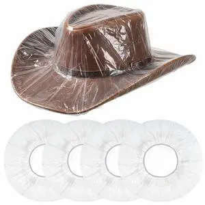 Cowboy Hat Cover, 4 Pcs Waterproof Plastic Cowboy Hat Protector Travel Hat Rain Covers for Storage Dust Unisex Clear Cowboy Hat Cover, 4 Pcs Waterproof Plastic Cowboy Hat Protector Travel Hat Rain Covers for Storage Dust Unisex Clear