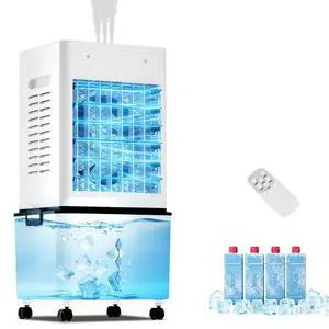 Evaporative Air Cooler Fan, Small Swamp Cooler Fan with 12L Removable Water Tank, 6 Speeds, Cooling Spray Modes & Lights, Remote, 24H Timer for Bedroom, Office & Living Room Evaporative Air Cooler Fan, Small Swamp Cooler Fan with 12L Removable Water Tank, 6 Speeds, Cooling Spray Modes & Lights, Remote, 24H Timer for Bedroom, Office & Living Room