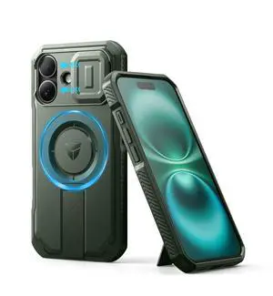 for iPhone 16 Case with Slide Camera Cover & Adjustable Kickstand, Magnetic Rugged Shockproof Bumper Cases Heavy-Duty Magnetic Protective Cover,Army Green for iPhone 16 Case with Slide Camera Cover & Adjustable Kickstand, Magnetic Rugged Shockproof Bumper Cases Heavy-Duty Magnetic Protective Cover,Army Green