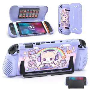 Protective Cute Case Cover for Nintendo Switch 2 with Cartoon Cat Protective Cute Case Cover for Nintendo Switch 2 with Cartoon Cat