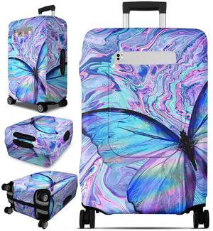 Luggage Cover for Suitcase Tsa Approved Protector - Butterfly Luggage Sleeve Large Suit Case Cover Travel Stretch Baggage Case Protective Washable Fit 24-27 Inch Luggage Cover for Suitcase Tsa Approved Protector - Butterfly Luggage Sleeve Large Suit Case Cover Travel Stretch Baggage Case Protective Washable Fit 24-27 Inch