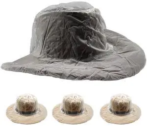 Alpha 4 Pack Cowboy Rain Cover Plastic Hat Protectors Men's Rain Hat Waterproof Hat Covers for Storage White Alpha 4 Pack Cowboy Rain Cover Plastic Hat Protectors Men's Rain Hat Waterproof Hat Covers for Storage White