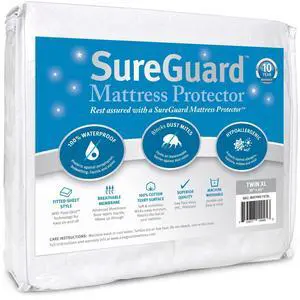 Twin Extra Long (XL) Mattress Protector - 100% Waterproof, Hypoallergenic - Premium Fitted Cotton Terry Cover Twin Extra Long (XL) Mattress Protector - 100% Waterproof, Hypoallergenic - Premium Fitted Cotton Terry Cover