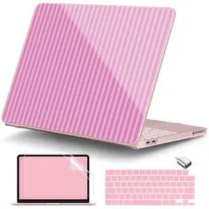 for MacBook Neo 13 Inch Case 2026 (Model A3404, A18 Pro chip), Stylish Pattern Protective Hard Shell with Screen Protector, Keyboard Cover & USB-C Adapter - Pink Stripes for MacBook Neo 13 Inch Case 2026 (Model A3404, A18 Pro chip), Stylish Pattern Protective Hard Shell with Screen Protector, Keyboard Cover & USB-C Adapter - Pink Stripes