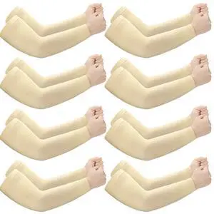 8 Pairs Arm Sleeves Thin Skin Protectors,Beige 8 Pairs Arm Sleeves Thin Skin Protectors,Beige