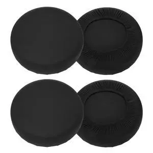 4 Pack Stool Covers Round, 16-18 Inch Bar Stool Covers Washable Dustproof Slipcover Seat Cushion with Elastic No Sponge Pad for Bar Kitchen Living Room Decor, Black 4 Pack Stool Covers Round, 16-18 Inch Bar Stool Covers Washable Dustproof Slipcover Seat Cushion with Elastic No Sponge Pad for Bar Kitchen Living Room Decor, Black