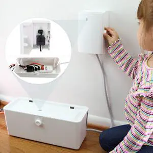Power Strip Cover and Outlet Cover Box - Effectively Baby Proofs Power Strip on Floor or Wall, Protects Small Hands & Fingers, Cover Box and Outlet Cover Box (White-Bundle) Power Strip Cover and Outlet Cover Box - Effectively Baby Proofs Power Strip on Floor or Wall, Protects Small Hands & Fingers, Cover Box and Outlet Cover Box (White-Bundle)