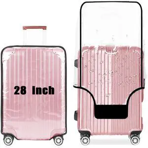 28 Inch PVC Clear Suitcase Cover (Black Trim) 28 Inch PVC Clear Suitcase Cover (Black Trim)