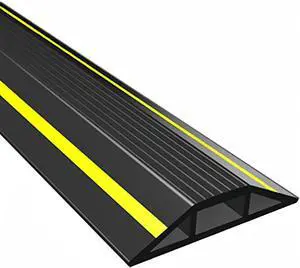6.5FT Heavy Duty PVC Floor Cable Cover, Floor Cord Cover, Cable Protector Protect Wire for Indoor and Outdoor Cable Cavity = 0.94" (W) x 0.4" (H)(3 Channels 6.5FT Heavy Duty PVC Floor Cable Cover, Floor Cord Cover, Cable Protector Protect Wire for Indoor and Outdoor Cable Cavity = 0.94" (W) x 0.4" (H)(3 Channels