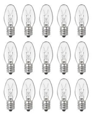 Night Light Bulb Warm White Replacement Bulbs - E12 Light Bulbs - 7Watt Incandescent Light Bulbs - 15 Packs Warm White Glow - Dimmable Night Light Bulb Warm White Replacement Bulbs - E12 Light Bulbs - 7Watt Incandescent Light Bulbs - 15 Packs Warm White Glow - Dimmable