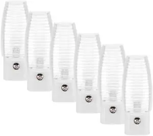 LED Plug-in Night Light, Dusk to Dawn Sensor 5000K 5 Lumens, 6 Pack LED Plug-in Night Light, Dusk to Dawn Sensor 5000K 5 Lumens, 6 Pack