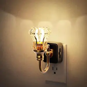 Night Light, Night Lights Plug into Wall, Glass Floral Nightlight Night Light, Night Lights Plug into Wall, Glass Floral Nightlight