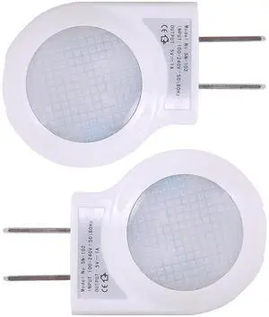Portable Plug-in 0.7W Travel LED Night Light - 2 Pack of White Portable Plug-in 0.7W Travel LED Night Light - 2 Pack of White