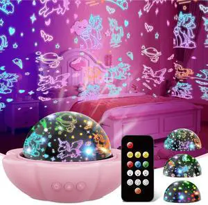 Unicorn Girl Toys Age 3-10,Night Light Projector- Multi Colors Rotating Remote, 3 Films and Auto Timer, Christmas Stocking Stuffers Birthday Gifts for 5-7 Year Old Girls Unicorn Girl Toys Age 3-10,Night Light Projector- Multi Colors Rotating Remote, 3 Films and Auto Timer, Christmas Stocking Stuffers Birthday Gifts for 5-7 Year Old Girls