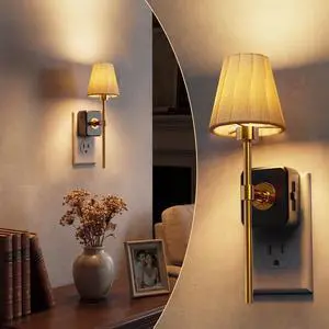 Night Lights Plug into Wall, Pleated Fabric Cover Night Light Night Lights Plug into Wall, Pleated Fabric Cover Night Light