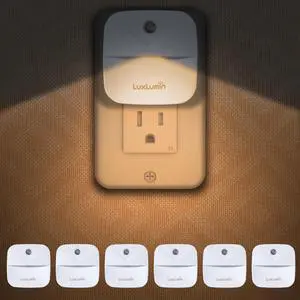 LED Night Lights Plug into Wall with Dusk-to-Dawn Sensor, Automatically Turn on and Off,Night Light for Kids,Bedroom,Bathroom,Stairs,Warm White, 6 Packs LED Night Lights Plug into Wall with Dusk-to-Dawn Sensor, Automatically Turn on and Off,Night Light for Kids,Bedroom,Bathroom,Stairs,Warm White, 6 Packs