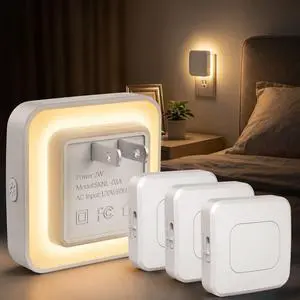 Plug-in LED Night Light with Motion Sensor & Dusk to Dawn, 3 Color Temperatures (1800K/2700K/5700K), 5 Preset Brightness Levels, Backlit Design, 1-80LM Dimmable for Kids Bedroom, Hallway 4 Pack Plug-in LED Night Light with Motion Sensor & Dusk to Dawn, 3 Color Temperatures (1800K/2700K/5700K), 5 Preset Brightness Levels, Backlit Design, 1-80LM Dimmable for Kids Bedroom, Hallway 4 Pack