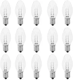 Night Light Bulbs 4 Watt, E12 C7 Small Light Bulb,15 Pack Night Light Bulbs 4 Watt, E12 C7 Small Light Bulb,15 Pack
