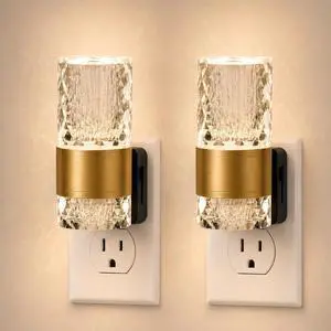 Dimmable Acrylic Plug in LED Night Lights, Dusk to Dawn Sensor, 2 Pack Dimmable Acrylic Plug in LED Night Lights, Dusk to Dawn Sensor, 2 Pack