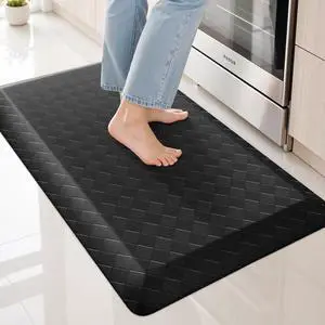 4/5 Inch Extra Thick Kitchen Mats for Floor,Non Slip Anti Fatigue Kitchen Rugs,Waterproof Stain Resistant Sink Mat,Cushioned Standing and Comfort Mats for Office (17"x24" Black) 4/5 Inch Extra Thick Kitchen Mats for Floor,Non Slip Anti Fatigue Kitchen Rugs,Waterproof Stain Resistant Sink Mat,Cushioned Standing and Comfort Mats for Office (17"x24" Black)