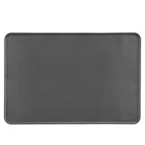 Waterproof Non-Slip Silicone Pet Food and Water Bowl Mat with Raised Edge, Feeding Placemat to Protect Floors, 24" x 16", Grey Waterproof Non-Slip Silicone Pet Food and Water Bowl Mat with Raised Edge, Feeding Placemat to Protect Floors, 24" x 16", Grey