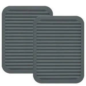Silicone Trivets for Hot Dishes, for Hot Pots and Pans, Silicone Pads Mat Set, Heat Resistant Placements, Small Dish Drying Mat, Grey Rectangular Trivets Set 2 Silicone Trivets for Hot Dishes, for Hot Pots and Pans, Silicone Pads Mat Set, Heat Resistant Placements, Small Dish Drying Mat, Grey Rectangular Trivets Set 2
