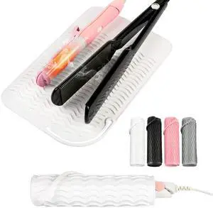 Silicone Heat Resistant Mat for Hair Tools, 11" x 7.5", White Silicone Heat Resistant Mat for Hair Tools, 11" x 7.5", White