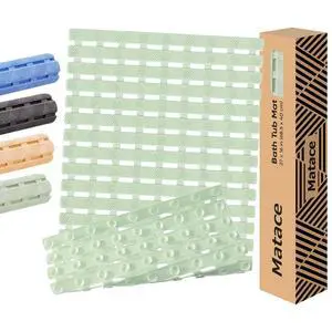 Bathtub Mat Non Slip - for Inside Bath Tub & Shower, Small 27x16 Inch, 180 Strong Suction Cups, Soft Textured Surface, Fast Drain & Quick Dry, Bathroom Safety Mat, Sage Green, Matace Bathtub Mat Non Slip - for Inside Bath Tub & Shower, Small 27x16 Inch, 180 Strong Suction Cups, Soft Textured Surface, Fast Drain & Quick Dry, Bathroom Safety Mat, Sage Green, Matace