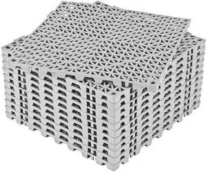 Modular Interlocking Cushion 12P 11.8" x 11.8" Interlocking Rubber Floor Drain Holes Non-Slip Splicing Drainage Mats for Deck, Shower, Kitchen, Drain Pool, Sauna Bath, Indoor Outdoor (Grey) Modular Interlocking Cushion 12P 11.8" x 11.8" Interlocking Rubber Floor Drain Holes Non-Slip Splicing Drainage Mats for Deck, Shower, Kitchen, Drain Pool, Sauna Bath, Indoor Outdoor (Grey)