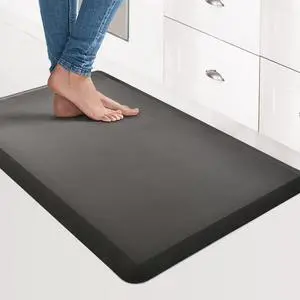 Anti Fatigue Mat - 1/2 Inch Cushioned Kitchen Mat -Comfort & Non Slip Cushion for Standing Desk, Office or Garage Floor (17.3"x28", Black) Anti Fatigue Mat - 1/2 Inch Cushioned Kitchen Mat -Comfort & Non Slip Cushion for Standing Desk, Office or Garage Floor (17.3"x28", Black)