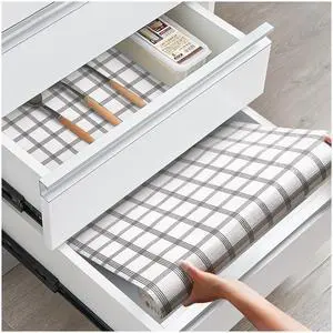 Drawer and Shelf Liner for Kitchen Cabinets, Stripes, 12IN X 10FT Drawer and Shelf Liner for Kitchen Cabinets, Stripes, 12IN X 10FT
