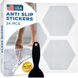 Anti-Slip Shower Stickers, Non-Slip Bathtub Floor Grip, 24 Pack Anti-Slip Shower Stickers, Non-Slip Bathtub Floor Grip, 24 Pack