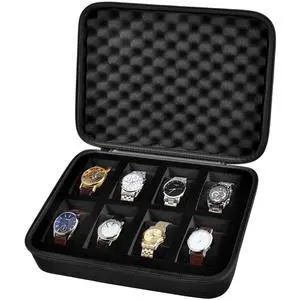8 Slot Travel Watch Case for Men Woman, Hard Shell Watch Organizer 8 Slot Travel Watch Case for Men Woman, Hard Shell Watch Organizer