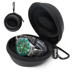 Travel Watch Case for Men Women - Portable Single Watch Storage Organizer with 56mm Heightened Design Fits Wristwatches & Smartwatches Ideal Gift for Father's Day Christmas Birthday Travel Watch Case for Men Women - Portable Single Watch Storage Organizer with 56mm Heightened Design Fits Wristwatches & Smartwatches Ideal Gift for Father's Day Christmas Birthday
