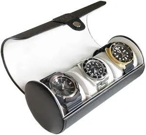 3-Watch Travel Case Roll Organizer - Black 3-Watch Travel Case Roll Organizer - Black