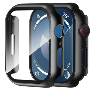 2 Pack Case Compatible with Apple Watch Series 9 (2023)/Series 8 /Series 7 45mm with Tempered Glass Screen Protector, Hard PC Overall Protective Cover- Black 2 Pack Case Compatible with Apple Watch Series 9 (2023)/Series 8 /Series 7 45mm with Tempered Glass Screen Protector, Hard PC Overall Protective Cover- Black