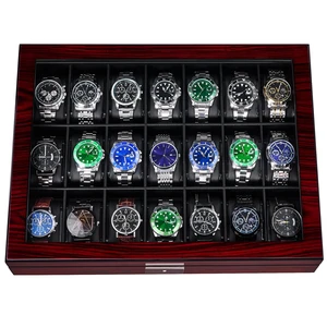 21 Slot Watch Cases for Men, Watch Box Organizer with Large Glass 21 Slot Watch Cases for Men, Watch Box Organizer with Large Glass