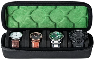 4 slots Watch travel case, hard watch box storage organize holder, with soft foam insert fit watches up to 55mm face,green microfiber lining 4 slots Watch travel case, hard watch box storage organize holder, with soft foam insert fit watches up to 55mm face,green microfiber lining