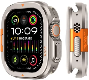 2 in-1 Metal Cover Compatible with Apple Watch Ultra 3/2/1 Case 49mm, Rugged Bumper with Back Protector for iWatch Ultra 49mm, Titanium 2 in-1 Metal Cover Compatible with Apple Watch Ultra 3/2/1 Case 49mm, Rugged Bumper with Back Protector for iWatch Ultra 49mm, Titanium