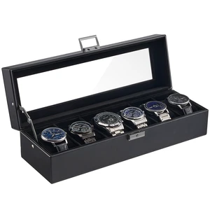 6 Slots Watch Case Box for Men -AllBlack 6 Slots Watch Case Box for Men -AllBlack