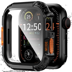 Rugged Waterproof Case for Apple Watch 46mm Series 11 10 with Tempered Glass Screen Protector, Durable Hard PC Bumper Protective Face Cover for iWatch 46 mm Black Rugged Waterproof Case for Apple Watch 46mm Series 11 10 with Tempered Glass Screen Protector, Durable Hard PC Bumper Protective Face Cover for iWatch 46 mm Black